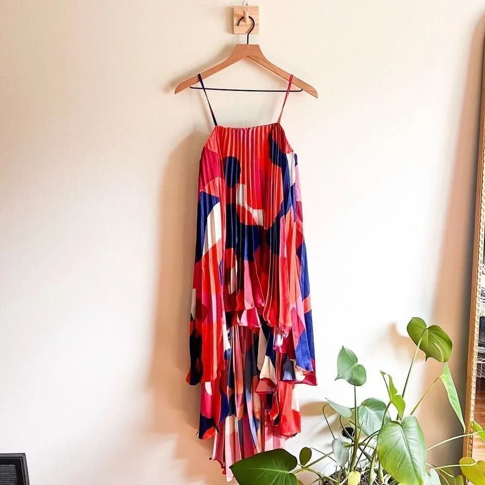 New Hutch Tiered High-Low Pleated Dress Size XS - Picture 6 of 11